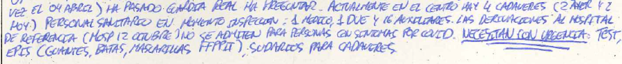 Acta de la residencia Amavir Usera del 7 de abril de 2020