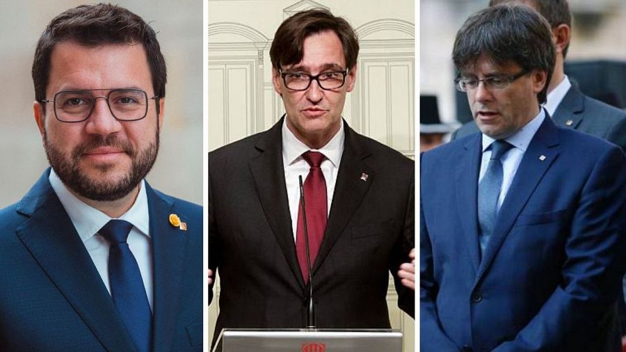 Pere Aragonès, Salvador Illa i Carles Puigdemont pugnen per la presidència de la Generalitat a les eleccions del 12-M