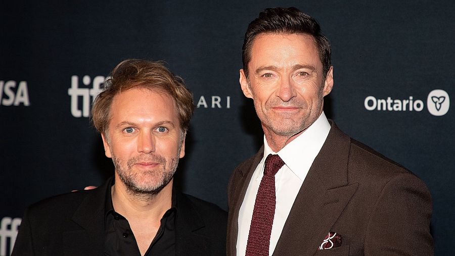 Florian Zeller junto a Hugh Jackman en el estreno de 'The son'.
