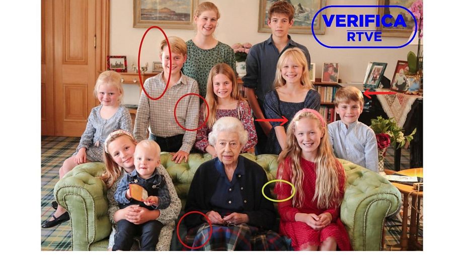 Imagen difundida por los perfiles oficiales de los príncipes de Gales con los fallos de edición destacados