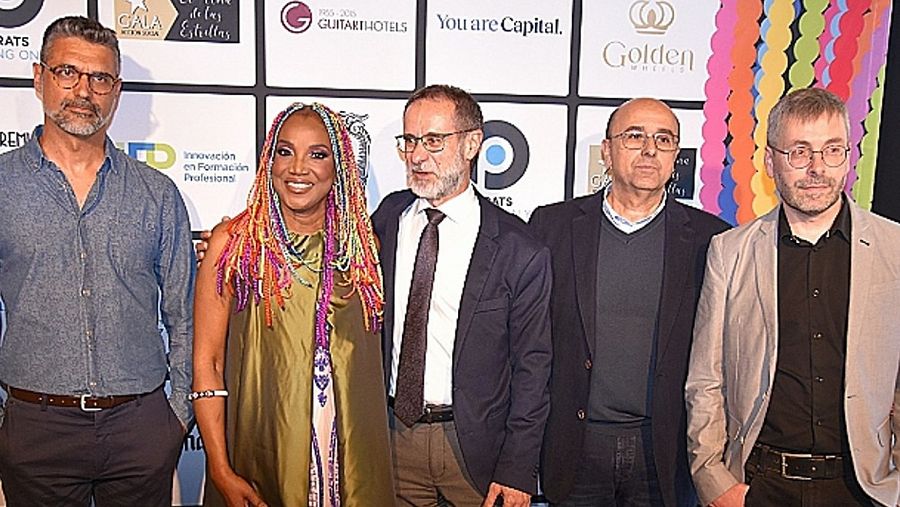 Magí Baqués, Esteve Crespo, Francesc López i Victor Quintanilla a la sessió de photocall amb Lucrecia