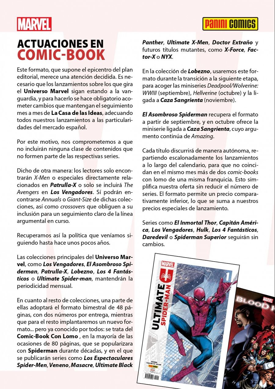 Nueva línea editorial Marvel de Panini