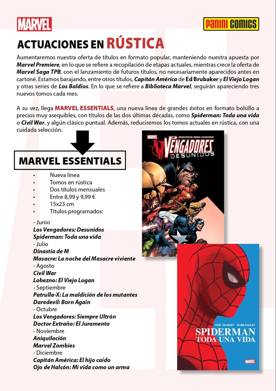 Nueva línea editorial Marvel de Panini