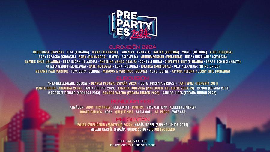 Cartel preparty eurovision 2024 madrid