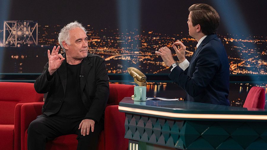 Ferran Adrià en Late Xou con Marc Giró