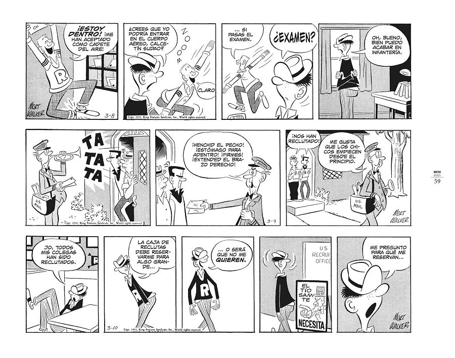 Página de 'Beetle Bailey. 1950-1952'