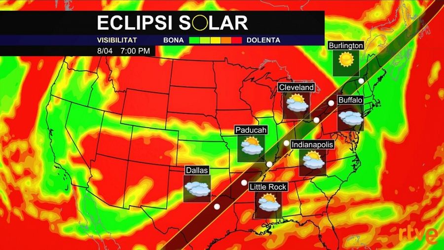 Eclipsi solar total el proper dilluns 8 d'abril