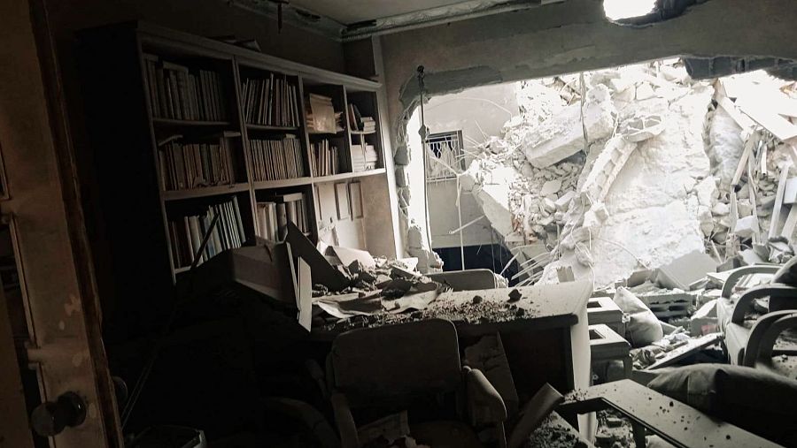 La casa de Salah El Sousi en Ciudad de Gaza tras un bombardeo israelí