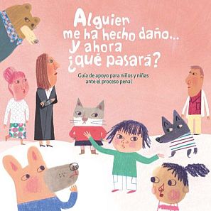 Portada de un cuento con dibujos de niños y animales