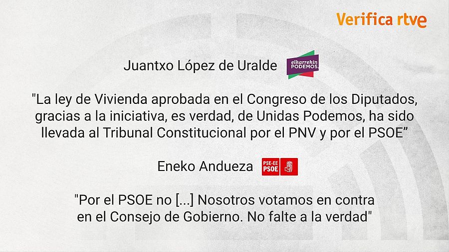 Declaraciones sobre la Ley de Vivienda en el debate a siete de RTVE