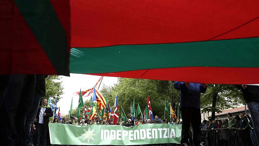 Foto de archivo de una manifestación por la independencia en Pamplona en 2014