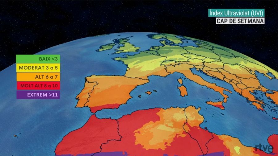 Radiació solar estival a meitats d’abril