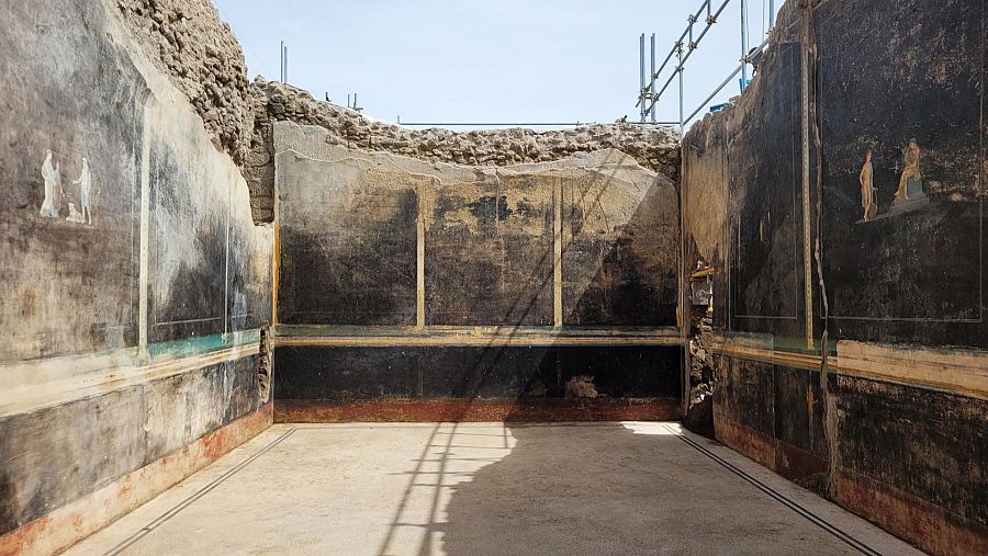 Descubren en Pompeya un imponente salón de banquetes con frescos sobre la guerra de Troya