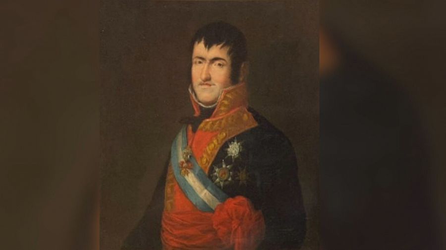Fotografía del retrato original de Fernando VII pintado por Goya