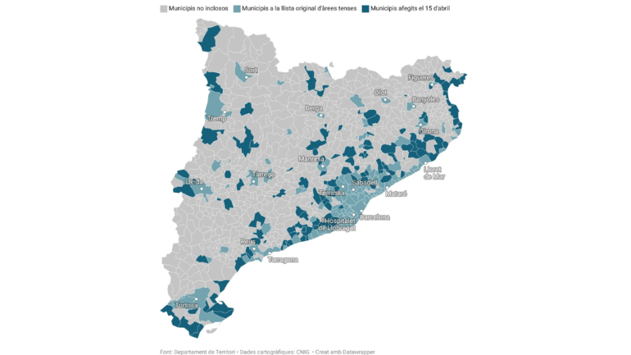 Municipis declarats àrees tensionades.