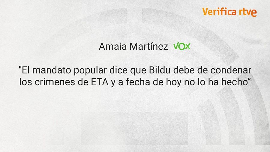 Declaraciones de la candidata de Vox sobre condenar los crímenes de ETA