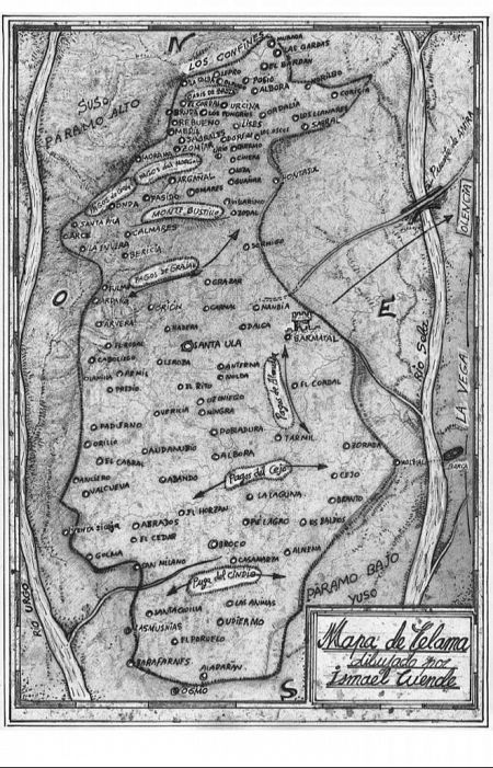 Mapa de Celama, el territorio imaginado por Luis Mateo Díez