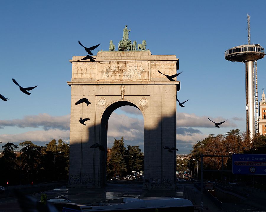 Vista del arco de la Victoria en Madrid