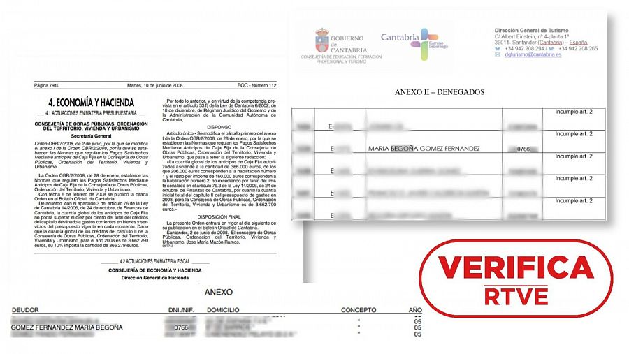 Instantáneas del Boletín oficial de Cantabria de 2008, Boletín Oficial del Registro Mercantil de 2019 y Base de Datos Nacional de Subvenciones