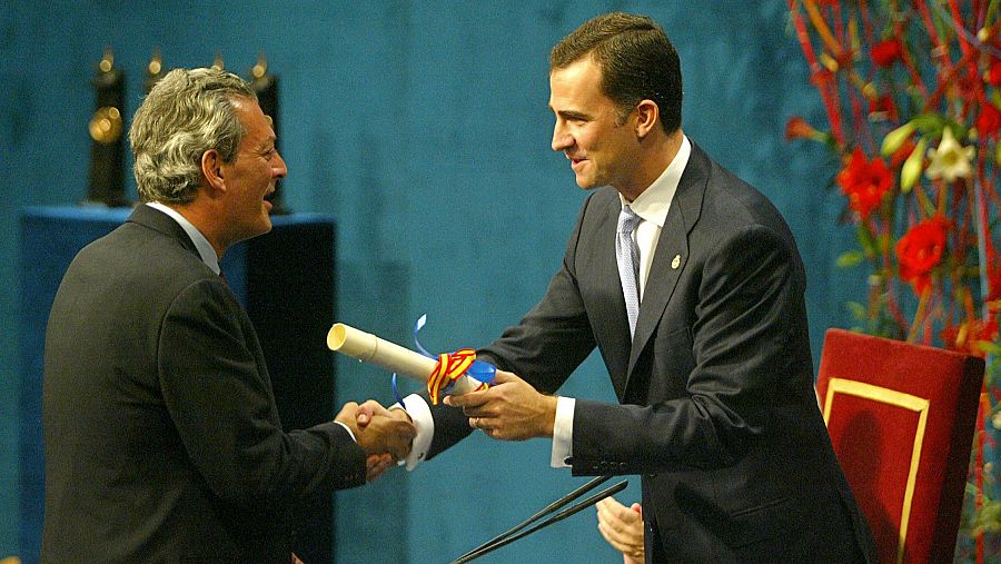 Paul Auster recibe el Premio Príncipe de Asturais, en 2006