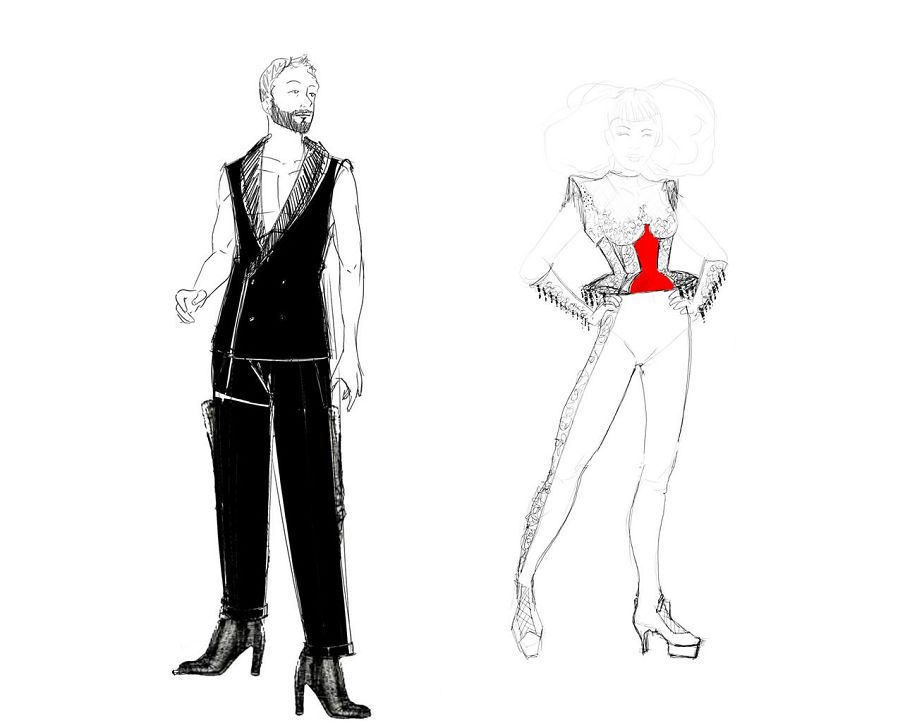 Bocetos previos de Juan Sebastián