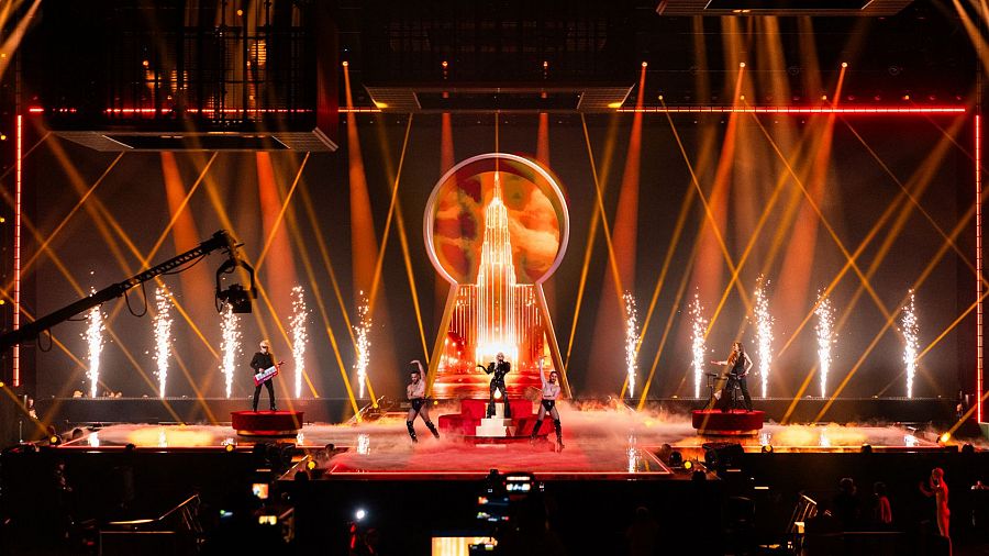 Nebulossa ensayando en el Malmö Arena