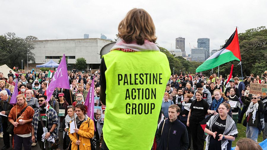 Estudiantes propalestinos protestan en Australia