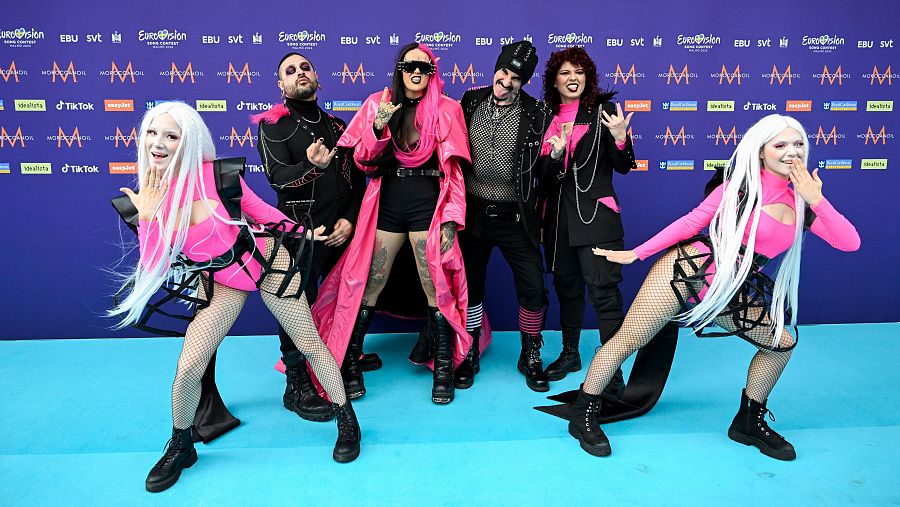 Megara, que representa a San Marino, en la alfombra de la Welcome Party de Eurovisión 2024