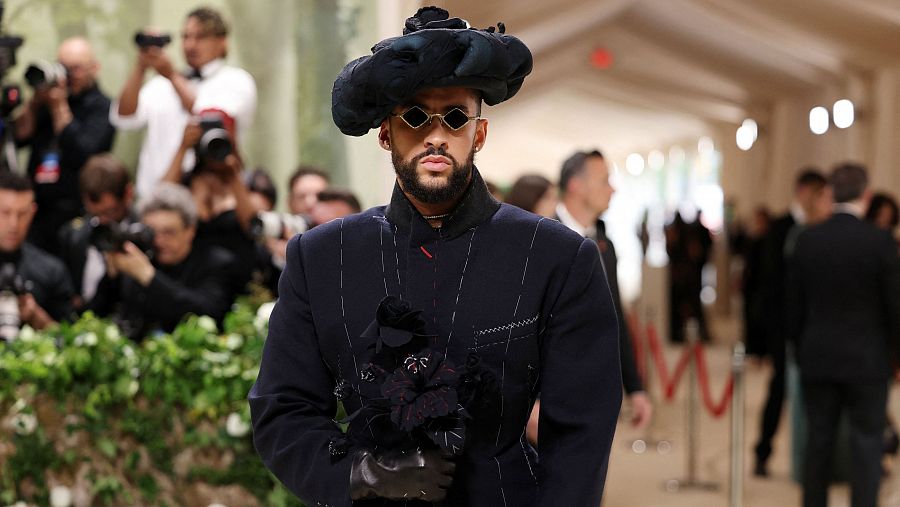 El cantante puertorriqueño Bad Bunny en la Met Gala 2024