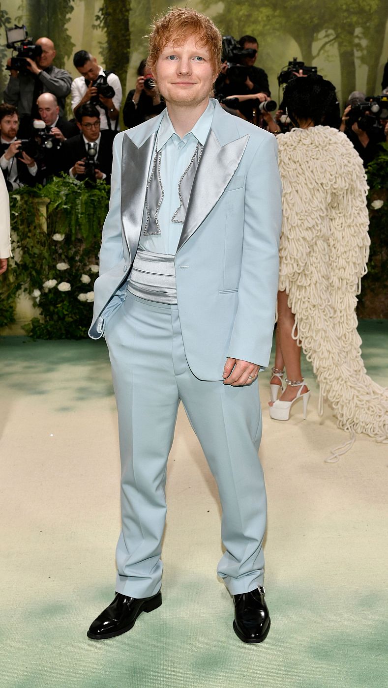 El músico Ed sheeran en la Met Gala 2024