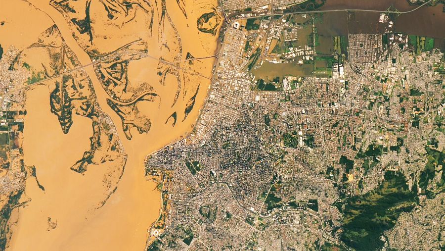 Imagen satelital de la NASA de Porto Alegre