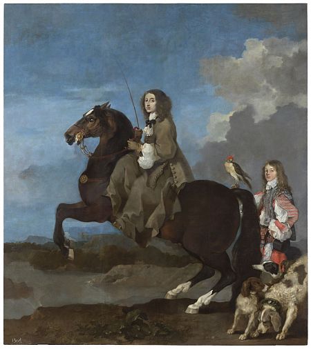 La reina Cristina de Suecia a caballo