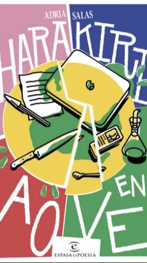 Portada del libro de poemas de Adrià Salas, cantante de la Pegatina: Harakiri en Aove