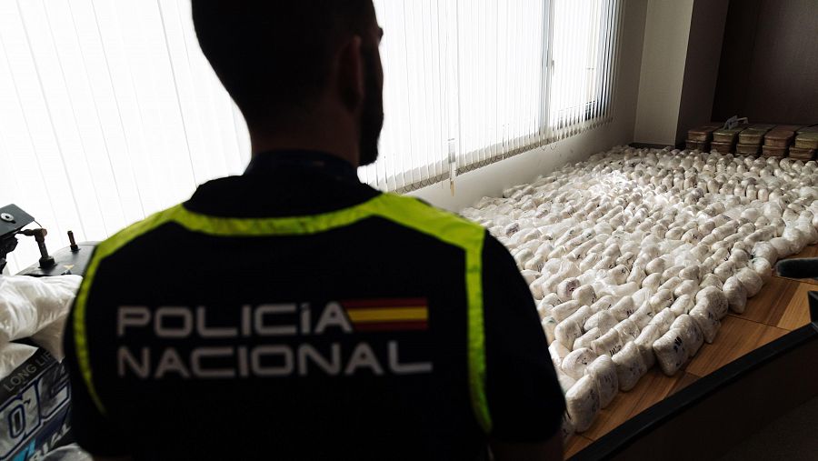 Droga incautada por la Policía Nacional en la desarticulación del cártel de Sinaloa en España, en el Complejo Policial de Canillas