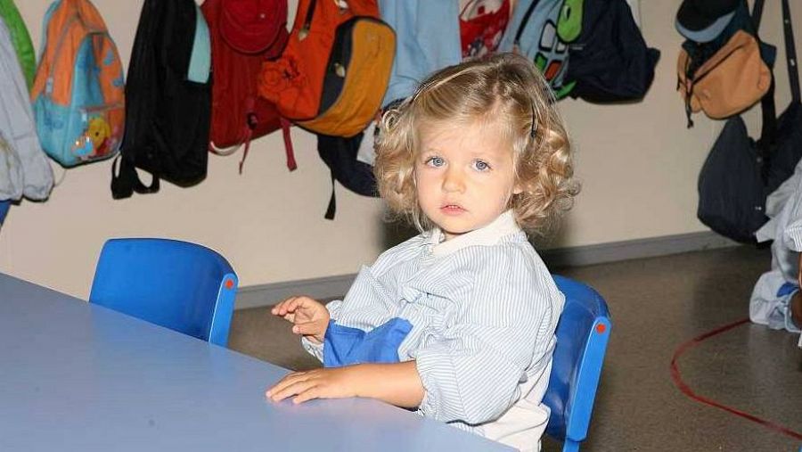 Leonor, primer día de guardería.