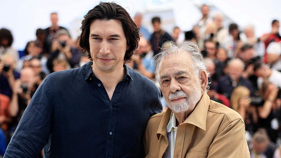 Adam Driver y Francis Ford Coppola, en el Festival de Cannes.