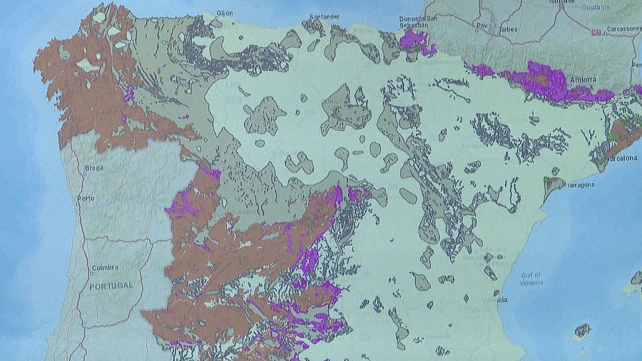 Mapa de gas radón en España