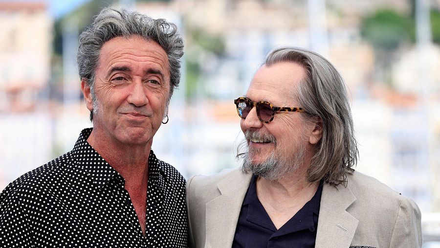 Paolo Sorrentino y Gary Oldman en el Festival de Cannes