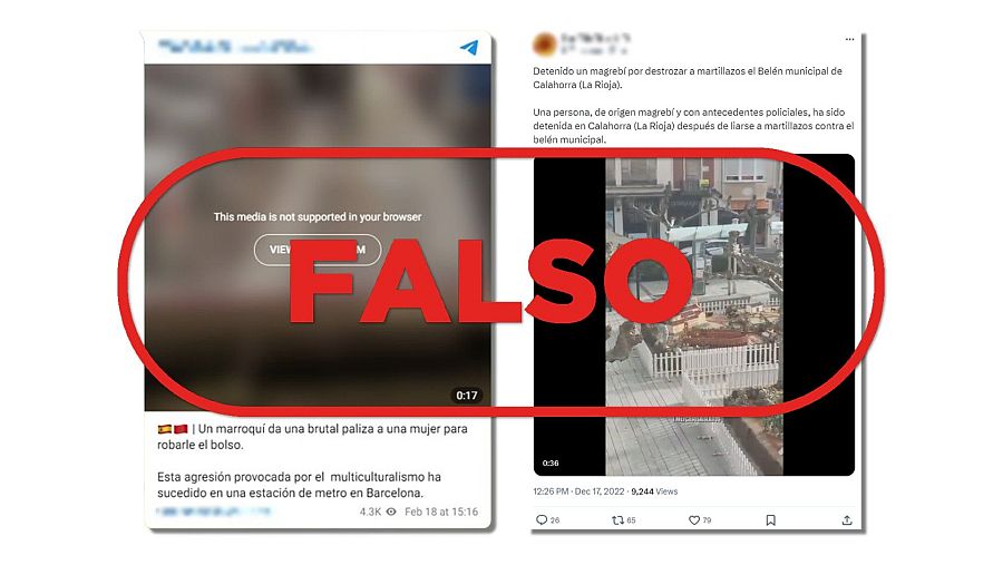 Mensajes de X que difunden la falsa idea de que existe una correlación entre la inmigración marroquí y el auge de la criminalidad en España