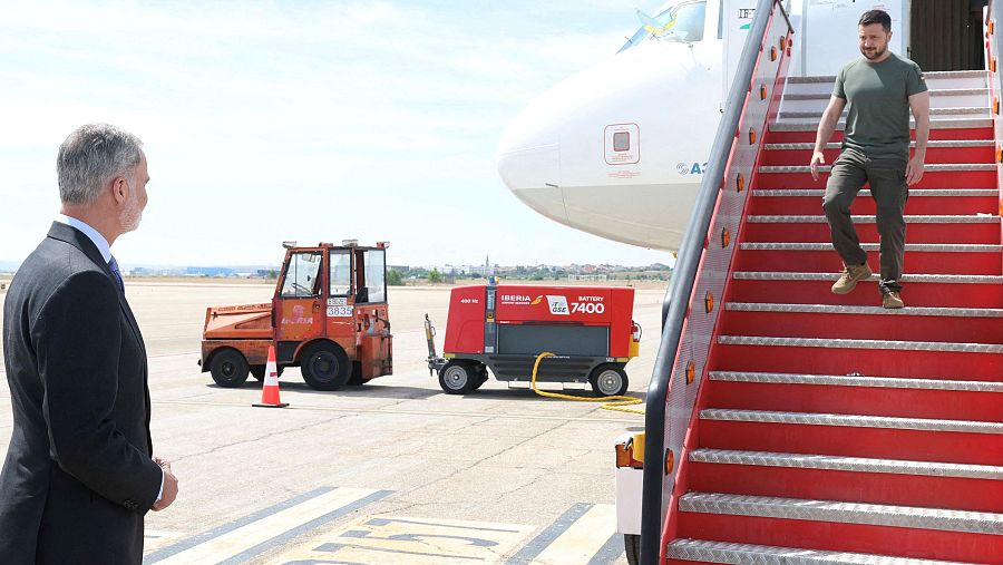 La visita a España del presidente ucraniano, Volodimir Zelenski, en imágenes