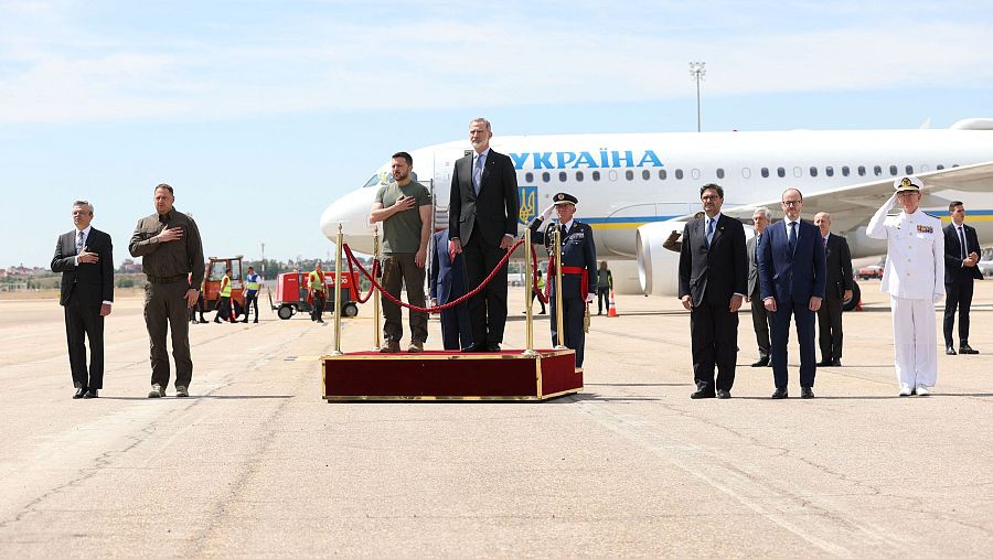 La visita a España del presidente ucraniano, Volodímir Zelenski, en imágenes