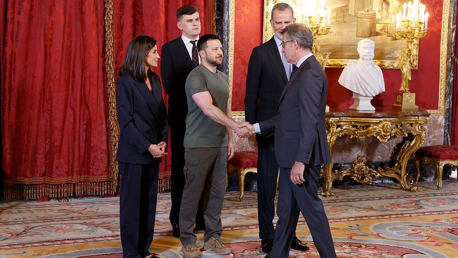 La visita a España del presidente ucraniano, Volodímir Zelenski, en imágenes