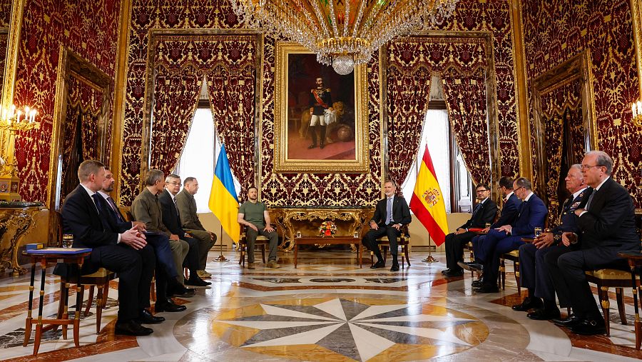 La visita a España del presidente ucraniano, Volodímir Zelenski, en imágenes