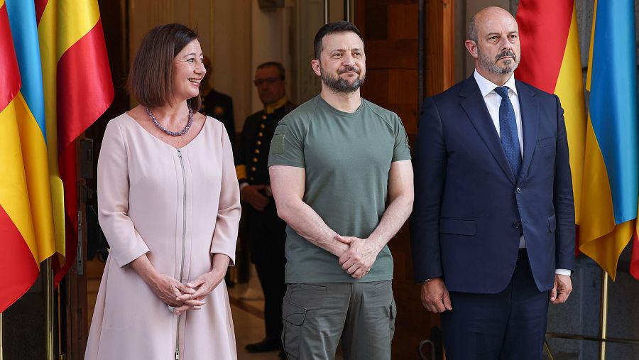 La visita a España del presidente ucraniano, Volodímir Zelenski, en imágenes