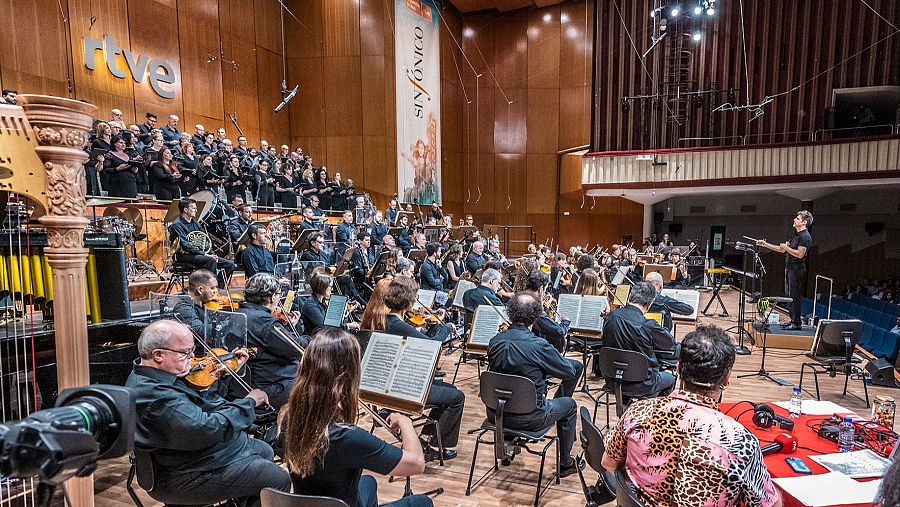 La Orquesta y Coro de RTVE durante la presentación de la nueva temporada