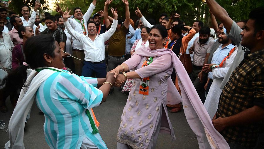 La oposición en la India celebra los resultados electorales