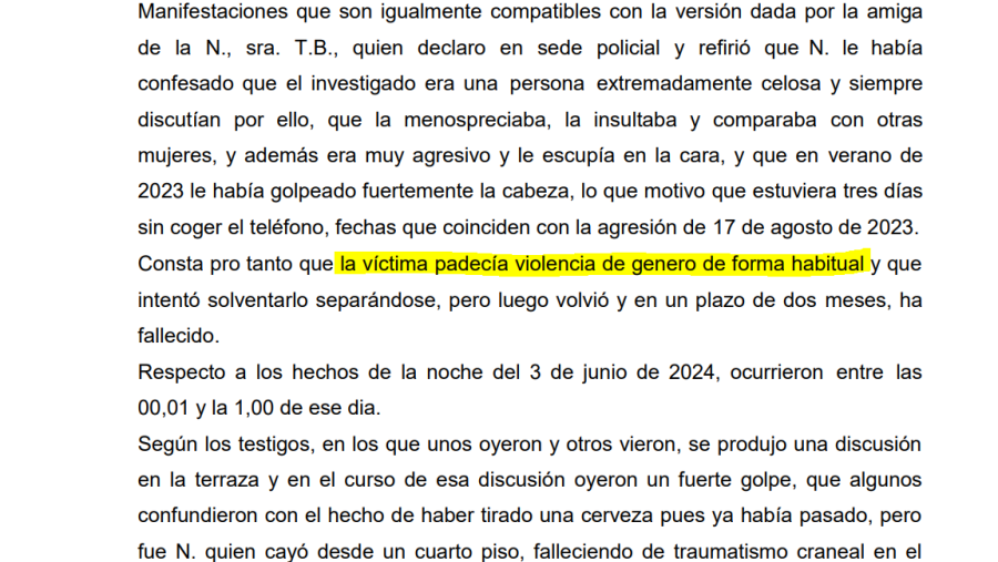 La jutgessa considera que hi ha evidència de violència de gènere
