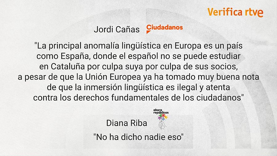 Jordi Cañas (Ciudadanos) sobre la inmersión lingüística en Cataluña y su consideración en la Unión Europea