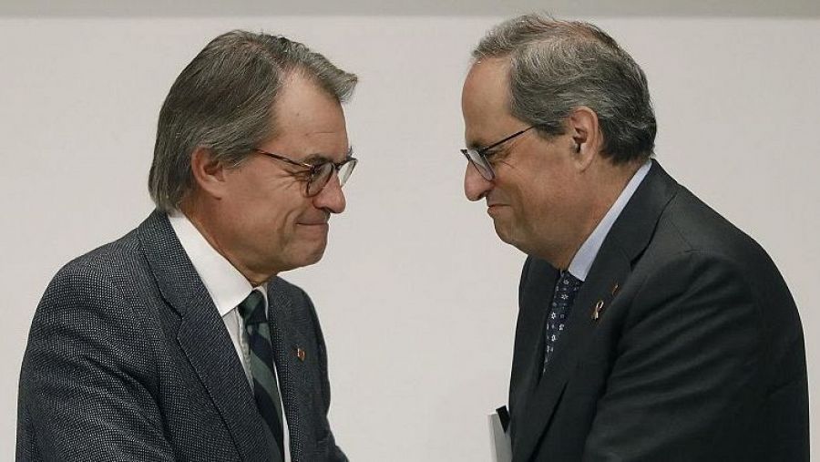 Els expresidents catalans Artur Mas i Quim Torra. EFE