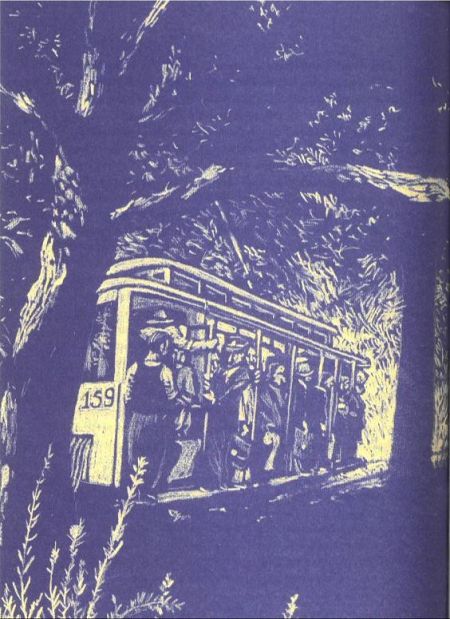 Un tranvía en Lisboa, ilustración de António Jorge Gonçalves